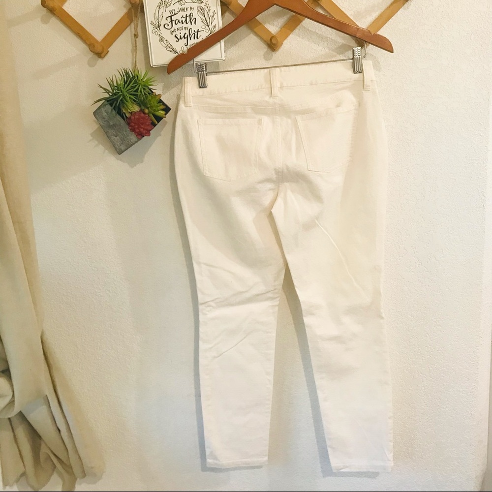 Eileen Fisher Off White Textured Skinny Pants Sz 4 - Picture 6 of 11